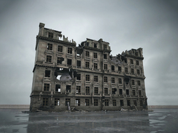 战后损毁模型：战争损坏的大楼