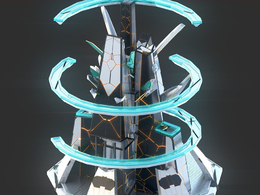 未来科幻创意摩天大楼建筑c4d模型 Sci-Fi Futuristic Future Fantasy City Building-1