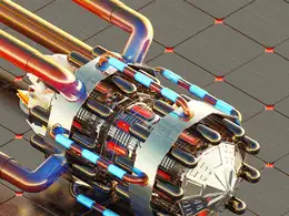 C4D实用工程第180季：科幻飞行器发动机创意C4D工程文件 c4d project