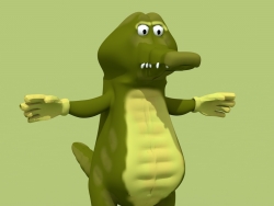 卡通鳄鱼角色C4D模型 croc 3d model