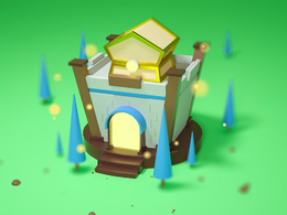 C4D Octane Render卡通城堡模型