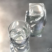 玻璃杯（水杯）3D模型：Cinema 4D Glass 3D Model