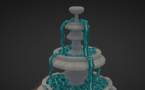 喷水景观池C4D模型 Water spray landscape