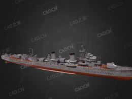 日本海军初春级驱逐舰C4D模型下载Hatsuharu 3d model