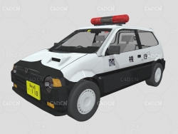 C4D本田警用巡逻车警车模型