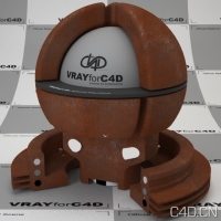 vray for c4d材质：Corten steel