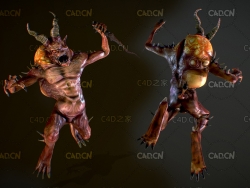 变异羊角怪角色C4D模型 Mutant Shofar