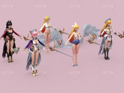 日系动漫风美少女战士卡通人物角色C4D模型Riah 3D Model