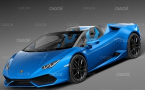 兰博基尼Huracan Spyder超跑汽车C4D模型 Lamborghini Huracan Spyder