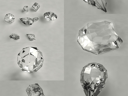 8款水晶钻石C4D/3D模型 Diamond 3d Model Set