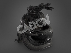 C4D盘龙香炉模型 Dragon incense burner