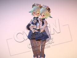 C4D卡通女孩动漫人物模型 Sucrose