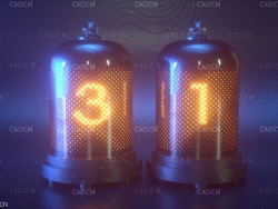 科技数字时钟动画模型 Digital Clock