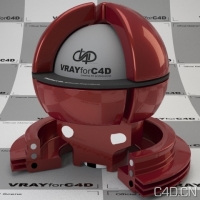 vray for c4d材质：Metallic red glossy paint
