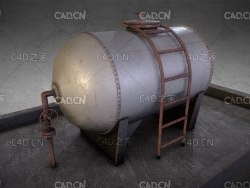 生锈的金属油罐模型tank