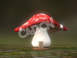 C4D精灵之家蘑菇屋模型 elf house mushroom home