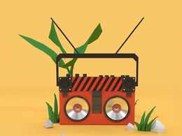 低面多边形收音机C4D模型