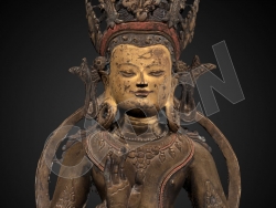 古老的菩萨坐像雕塑C4D模型