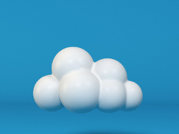 低面卡通气泡云图标模型Bubble Cloud_4