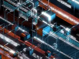 C4D交错的方格光线动画工程 BLOCKED C4D Project