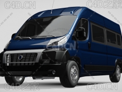 菲亚特汽车ducato小型面包车巴士汽车2006-2014款C4D汽车模型下载