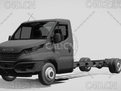 依维柯平板车卡车运输车牵引车2022款C4D汽车模型下载