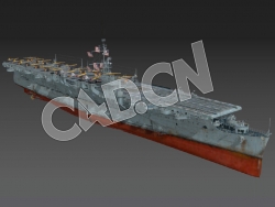 C4D海军舰艇军舰舰船-独立号航空母舰模型 Independence 1945 3d Model