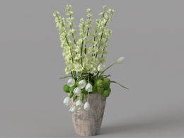 室内装饰插花C4D模型 Interior arrangement