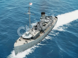 C4D英国海军舰船武装拖网船武装快艇远洋登船检查艇武装登船检查艇模型 Armed trawler