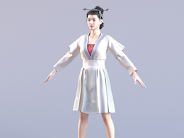 古韵新姿三维技术重现汉服之美展现东方女性典雅风采与文化底蕴亚洲典雅美女c4d模型