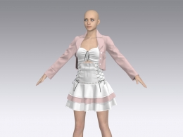 女孩裙子外套服装3D模型 Girl’s Outfit 09 – MD/Clo3d + Smart Material + 4K Textures + OBJ + FBX