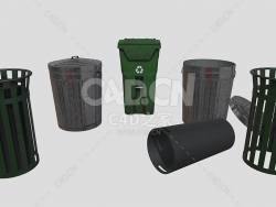 C4D城市公共卫生垃模型下载