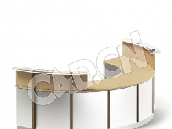 C4D圆形接待台模型 Round Reception Desk 3D Model
