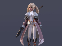 手拿枪的动漫女孩卡通人物模型MMORPG Character