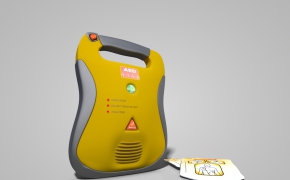 医院医疗器械：除颤器C4D模型 AED-Defibrillator