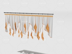 C4D室内窗幔窗帘模型 Curtain 3D Model-12