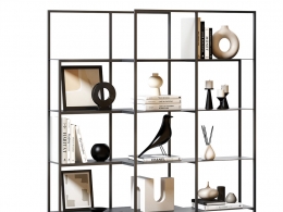 博纳尔多光学金属书架3D模型素材下载Optic Metal Bookcase by Bonaldo