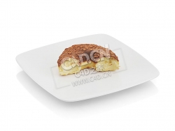 C4D巧克力甜甜圈食物模型 Bitten donut with chocolate