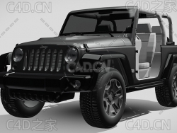吉普JEEP牧马人卢比肯/罗宾汉rubicon-10-周年版汽车2014款C4D汽车模型下载