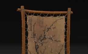 竹杆牛皮纸拉画C4D模型