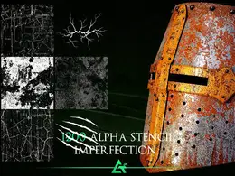 1200幅生锈污渍锈斑划痕贴图纹理素材1200 Seamless and Tileable Stencil Imperfections