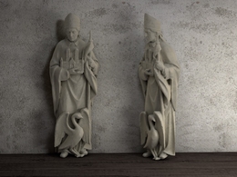 国外佛教人物与鹅C4D雕塑模型 Saint Hugh