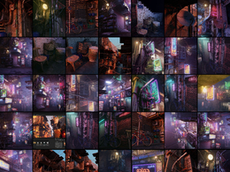 杂乱的市井小巷子赛博朋克风格开罗街道Cairo City Cyberpunk Streets