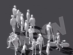 15个低面多边形人物姿势C4D模型 Archi Hacks 3D People Pack