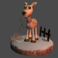 卡通驯鹿C4D模型 Reindeer