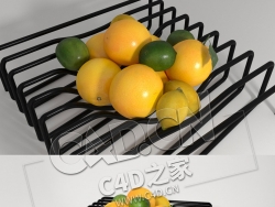 编织水果架柠檬柑橘C4D模型 Citrus design lines