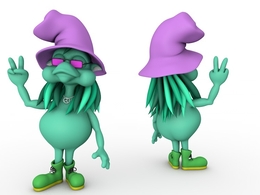 小巫师卡通形象C4D模型 Bud Toker 3d model