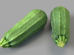 蔬菜西葫芦C4D模型 Long Zucchini 3d model