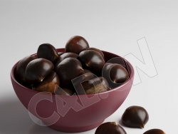 C4D一碗板栗模型 Chestnut