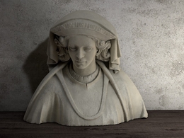 C4D人像雕塑 女性头像雕塑3D模型 Sculpture of a female head